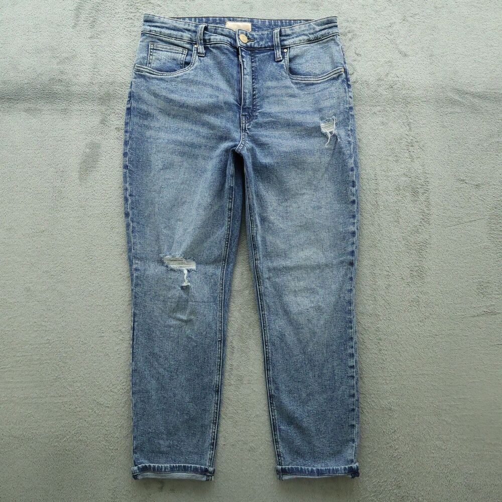 KUT from the Kloth Mom Jeans Women's 10 High-Rise Denim 27" Inseam Distressed